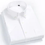 Plaid Checkered Short Sleeve 100% Cotton Shirt Button - Image 22