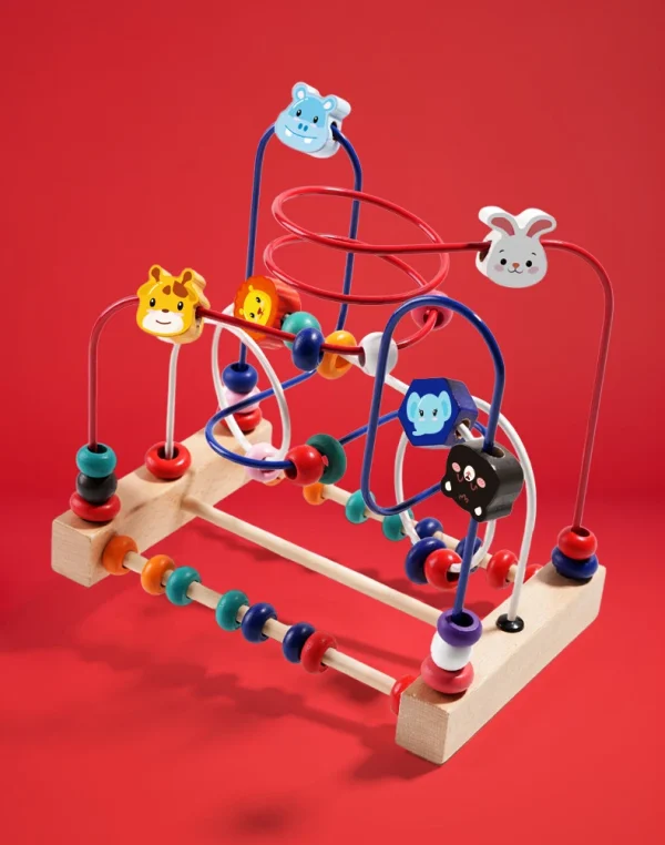 Wooden Bead Maze: Animal & Fruit Sensory Toy - Image 9