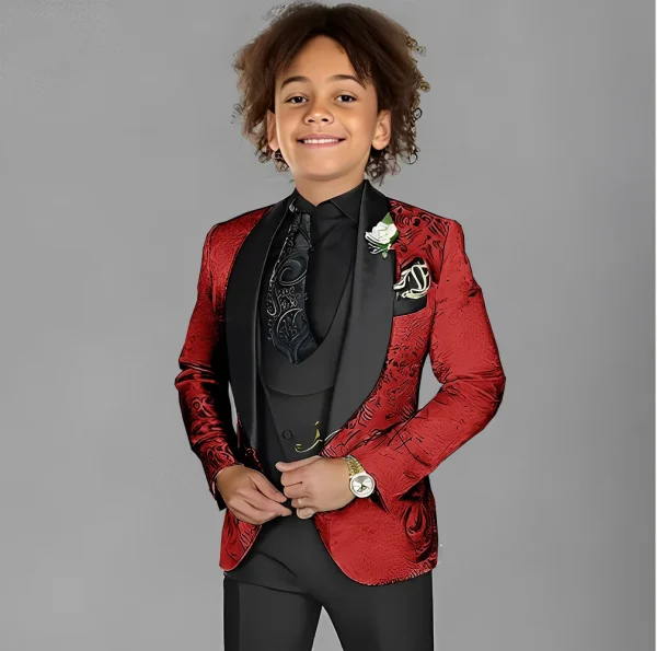 Boys' 3-Piece Jacquard Tuxedo Set - Image 13