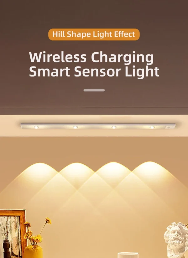 White/Black LED Cabinet Light USB Rechargeable Motion Sensor LED Light for Kitchen Wardrobe Cabinet Lighting 20CM/30CM/40CM/50CM - Image 13