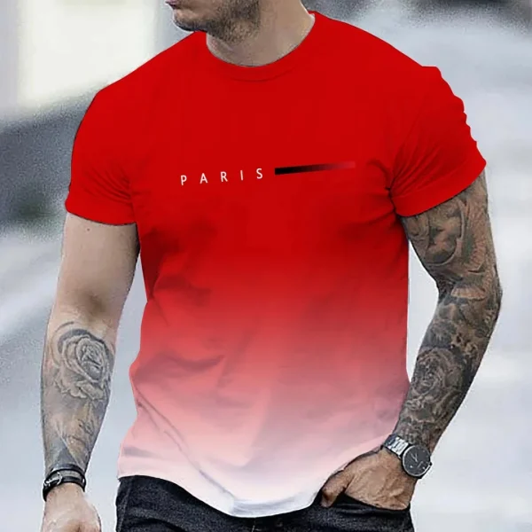 Men's Oversized Paris Lettering T-Shirt - Image 15