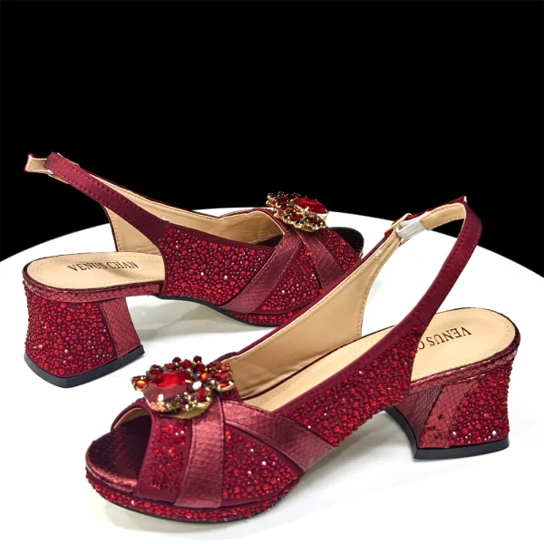 Women's Peep-Toe Heels with handbag - Image 4