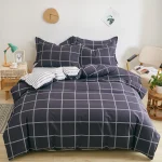 3pcs Dark Blue Striped Style Duvet Cover Set for Boy Geometric Pattern Luxury Hotel Room Decor 100% Cotton Skin-friendly Bedding - Image 23