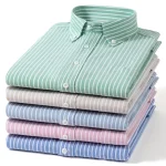 slim-fit striped Oxford shirt