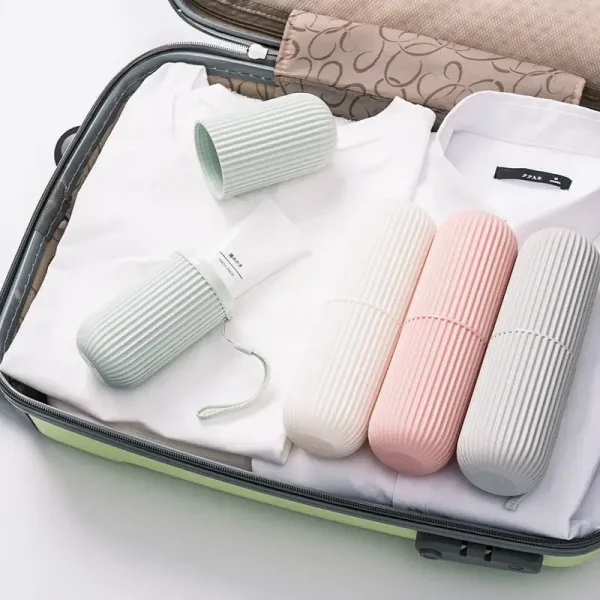 Travel Portable Toothbrush Cup Bathroom Toothpaste Holder Storage Case Box Organizer Travel Toiletries Storage Cup New Creative - Image 4