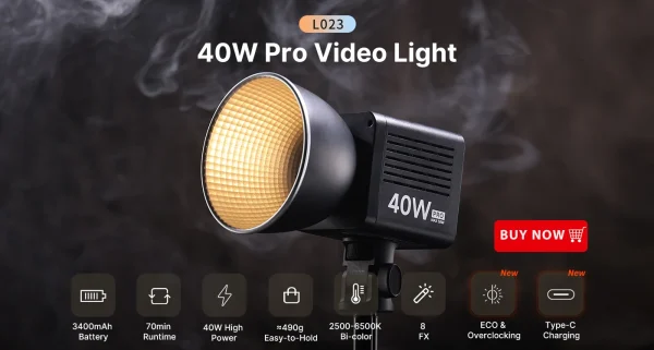 Ulanzi VL49 6W Mini Vlog LED Fill Light White 2000mAh 5500K Zoom Lighting Photographic Lighting Video Phone Selfie Fill Lamps - Image 36