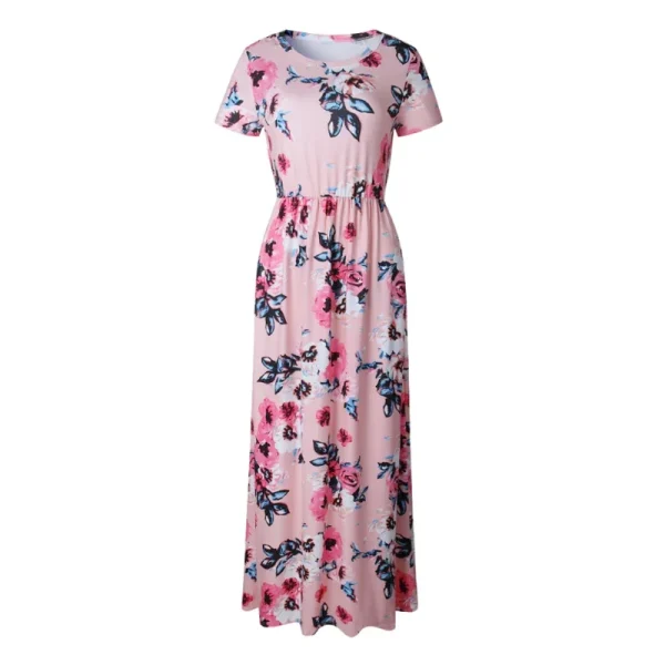 Summer Maxi Dress Women Floral Print Boho Beach Dress - Image 40