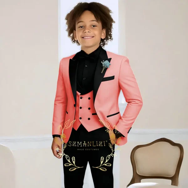 Boys' 3-Piece Slim Fit Wedding Tuxedo - Image 15