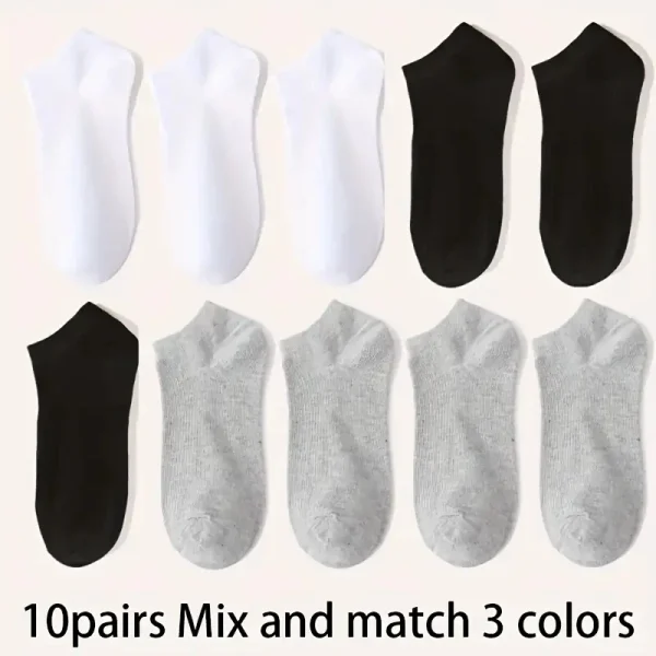 5/10-Pack Unisex Comfort-Fit Ankle Socks For All, Breathable & Lightweight - Ideal For Sports & Daily Wear - Image 33
