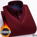 2026 Men's Winter Warm Shirts Thickened Fake Two-piece Shirts Male High-quality Shirts Men's Warm Clothes Shirt Pullovers Tops - Image 23