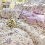 1pc Purple Lavender Printed Duvet Cover Single/Queen/King Size Quilt Cover for Double Bed Flower housse de couette220x240cm - Image 4