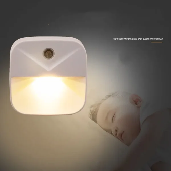 Wireless Light Control Sensor LED Night Light EU Plug Night Lights For Baby Kids Bedside Bedroom Corridor Lighting - Image 2