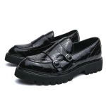Green leather loafers' shoes - Image 5