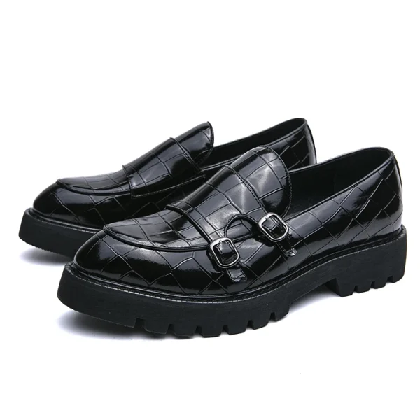 Green leather loafers' shoes - Image 5