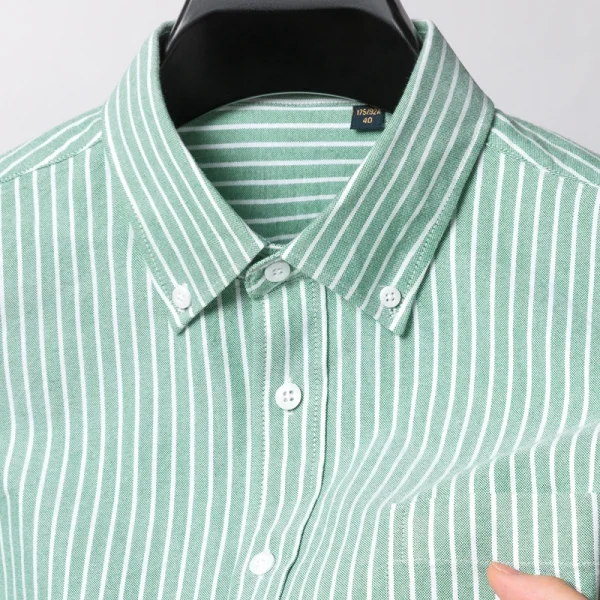 slim-fit striped Oxford shirt - Image 7