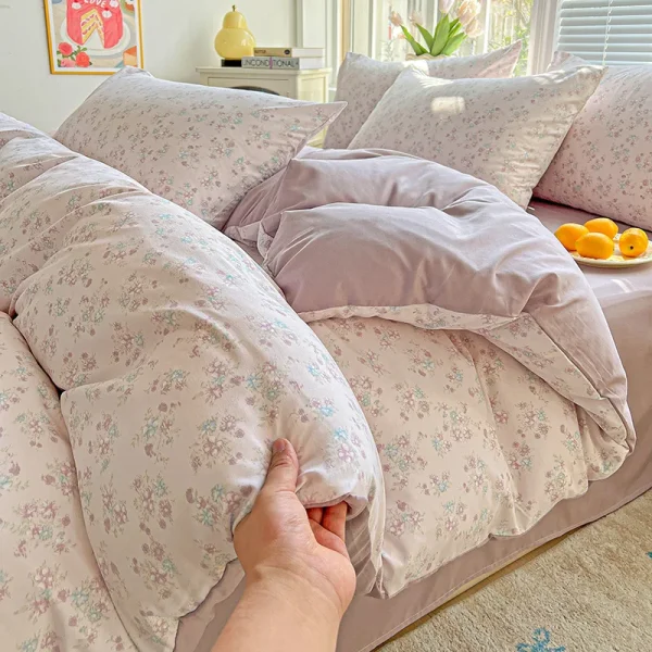 1pc Purple Lavender Printed Duvet Cover Single/Queen/King Size Quilt Cover for Double Bed Flower housse de couette220x240cm - Image 14