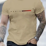 Men's Oversized Paris Lettering T-Shirt - Image 3