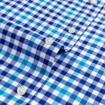 Plaid Checkered Short Sleeve 100% Cotton Shirt Button - Image 5