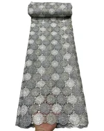 Nigerian Guipure Cord Lace Fabric African Embroidery Fabric 2025 High Quality For Elegant Women Party Sewing Women Asoebi - Image 8