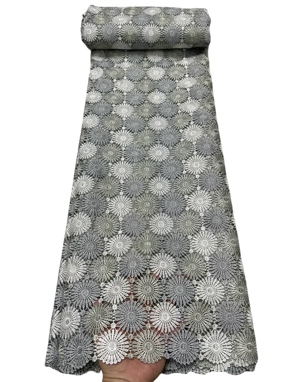 Nigerian Guipure Cord Lace Fabric African Embroidery Fabric 2025 High Quality For Elegant Women Party Sewing Women Asoebi - Image 8