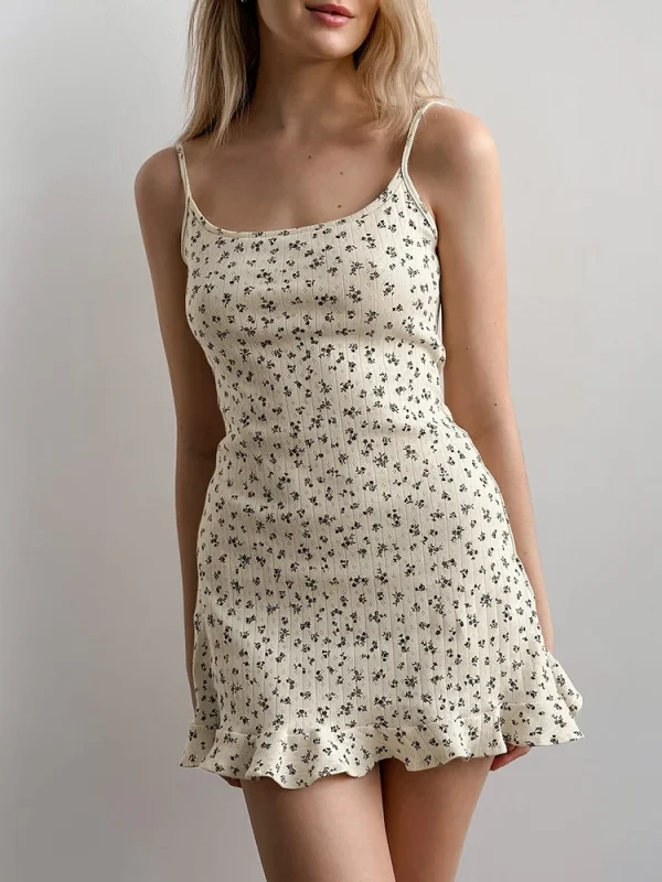 Hiloc Summer Backless Spaghetti Strap Dress Casual - Image 12