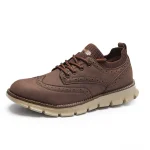 Mens Brogues Leather Casual Shoes - Image 3