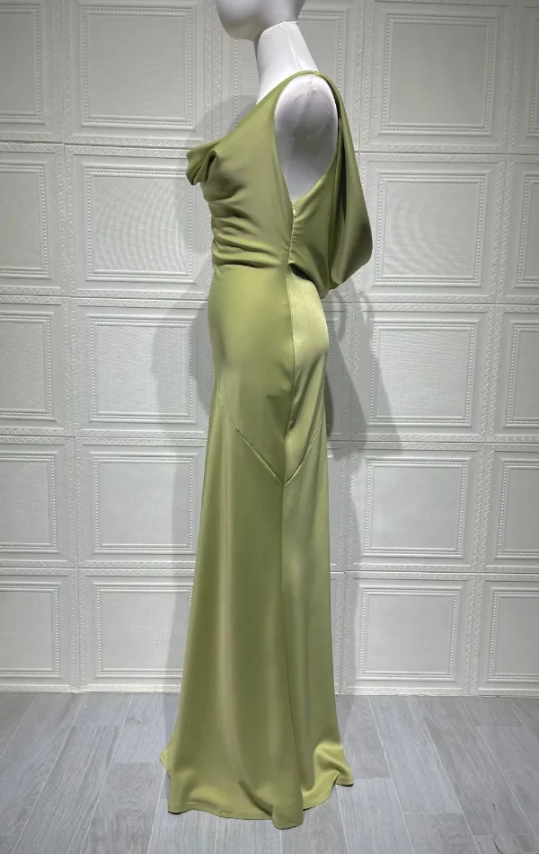 XIAOTANG Satin Cowl Neck Maxi Dress - Image 13