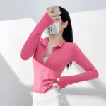 Women's Slim Fit Lightweight JacketsWomen's Full Zip-up Yoga Sports RunningJacket with Thumb Holes for Workout Sun Protection - Image 11