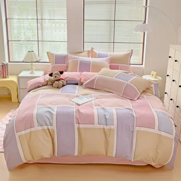 3pcs Dark Blue Striped Style Duvet Cover Set for Boy Geometric Pattern Luxury Hotel Room Decor 100% Cotton Skin-friendly Bedding - Image 45