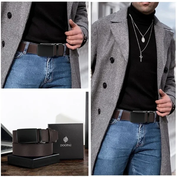 New Mens Belt Automatic Genuine Leather Luxury Belt of Men Male Metal Automatic Buckle Designer High Quality Waist Belt Black - Image 40