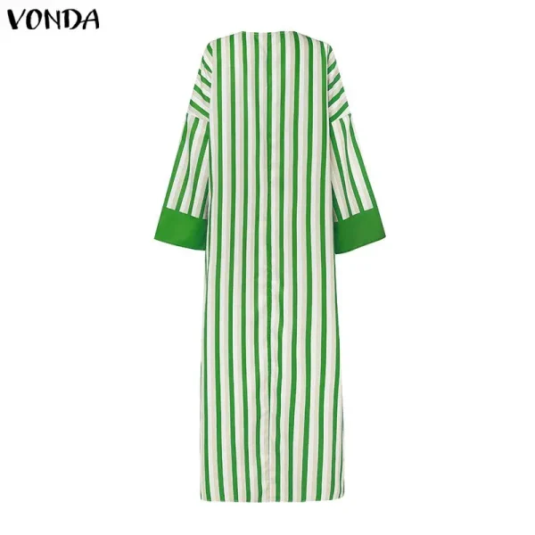 Plus Size 5XL VONDA Women Maxi Robe Bohemian Long Sleeve Floral Print Long Sundress Oversized Party Vestido Fashion Casual Dress - Image 5