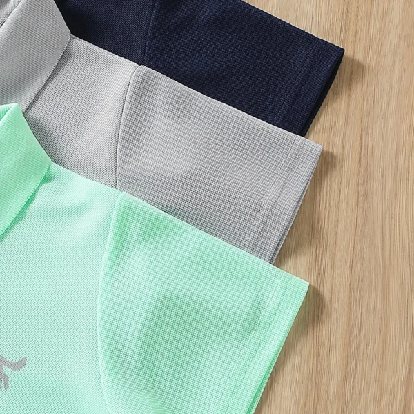 Boys Handsome And casual Lapel Short Sleeved T-shirt - Image 14