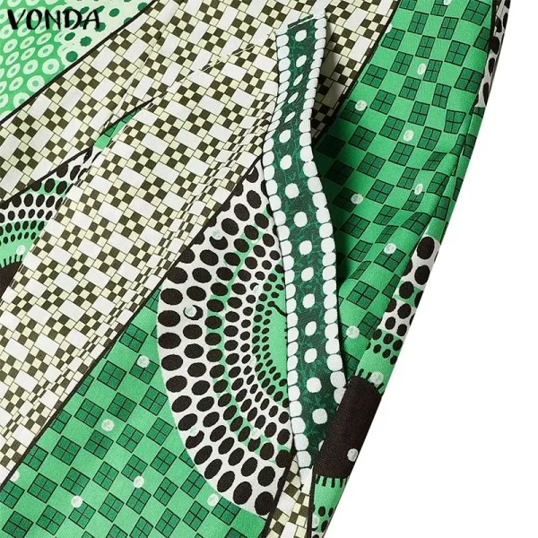 Vonda Plus Size Bohemian Print Long Sleeve Midi Dress - Image 28