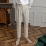 Man Suits Pants Fluid Khaki Draped Trousers for Men Baggy Suit Korean Style Clothes Reviews Many Slacks High Quality Dress Up - Image 46