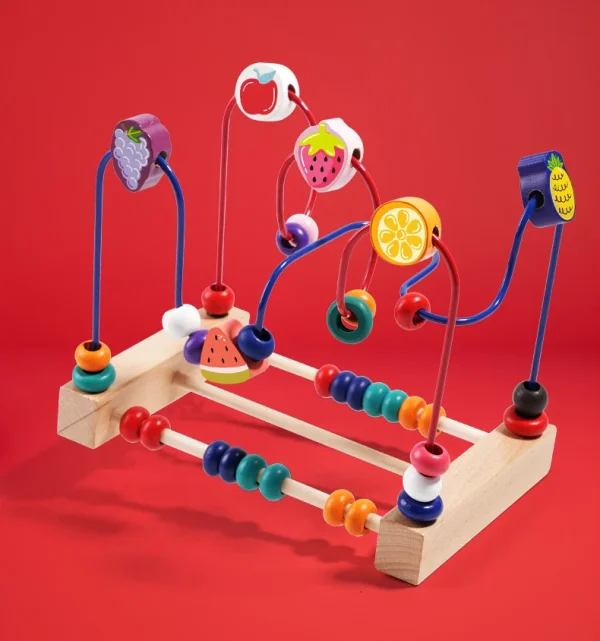 Wooden Bead Maze: Animal & Fruit Sensory Toy - Image 11