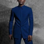 Tailored Man Suit Stand Collar Tuxedo Gentleman Solid Color Outfit Set 2 Piece Suits Smart Casual Daily Office Male Clothing - Image 22