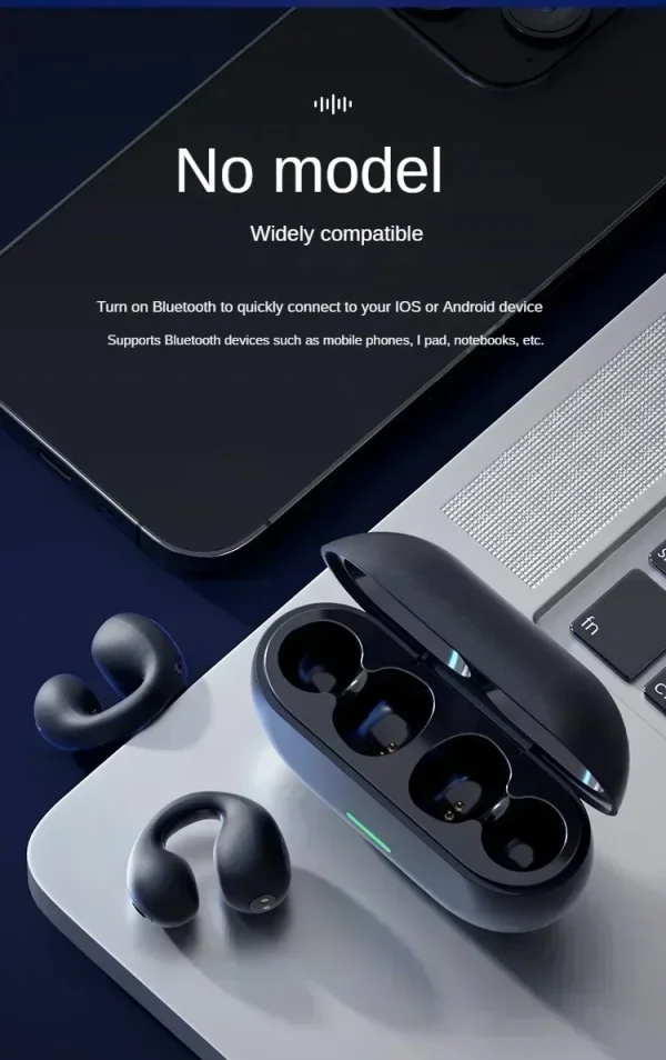 T75 Fone Bluetooth Headset 5.3 Wireless Air Conduction Headphones Clip Ear Music Noise Canceling HD Call Sports Gaming Earphone - Image 25