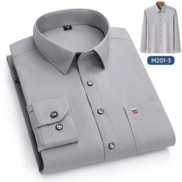 Luxury cotton single pocket long-sleeve shirts for men Smart Casual business regular fit shirt designer vintage black clothes - Image 9