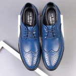 Handmade Men's Black Leather Oxford Shoes - Image 5