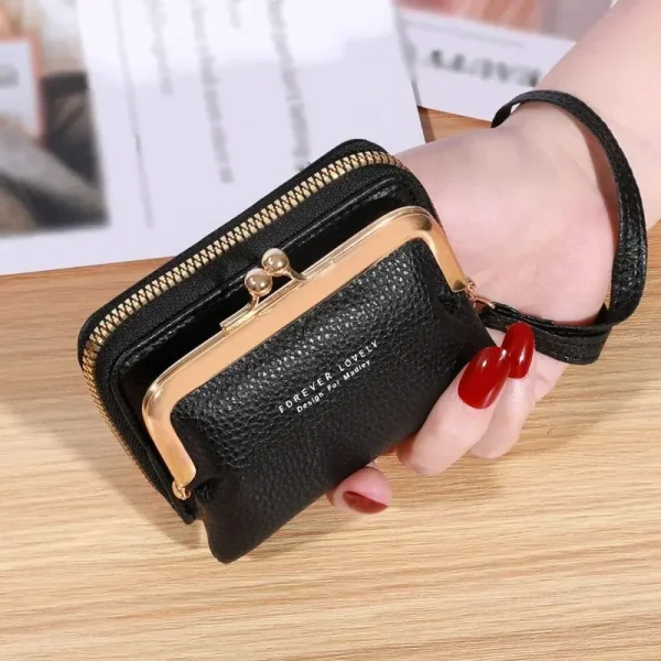 Wallet Women's Fashion Wrist Strap Short Zero Wallet Large Capacity Coin Clip Bag Multiple Card Positions Card Bag Money Clip - Image 11