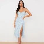 Women Elegant Floral Beach Vacation Bodycon Long Dress - Image 48
