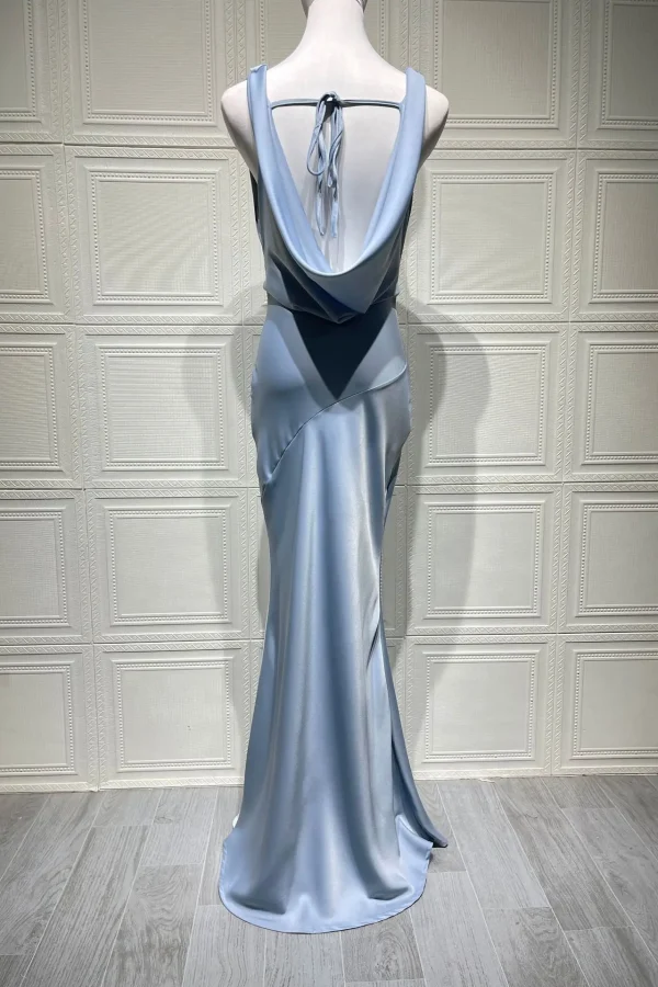 XIAOTANG Satin Cowl Neck Maxi Dress - Image 11