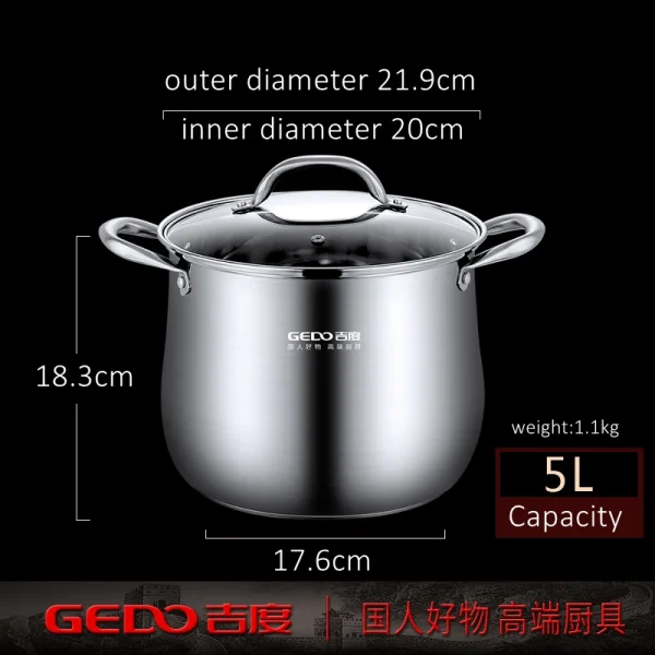 GEDO LFGB 304 Stainless Steel Stewing Pot - Image 8