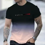 Men's Oversized Paris Lettering T-Shirt - Image 17
