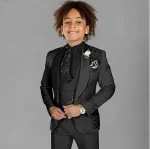 Boys' 3-Piece Jacquard Tuxedo Set - Image 6