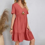 Women Summer Peplum Dresses Spring V-Neck - Image 17