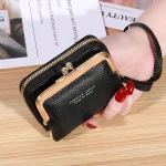 Wallet Women's Fashion Wrist Strap Short Zero Wallet Large Capacity Coin Clip Bag Multiple Card Positions Card Bag Money Clip - Image 3