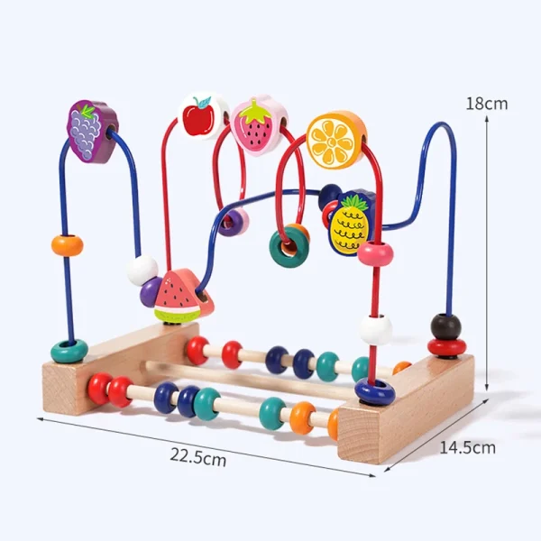 Wooden Bead Maze: Animal & Fruit Sensory Toy - Image 6