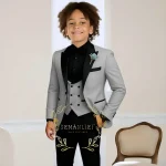 Boys' 3-Piece Slim Fit Wedding Tuxedo - Image 7