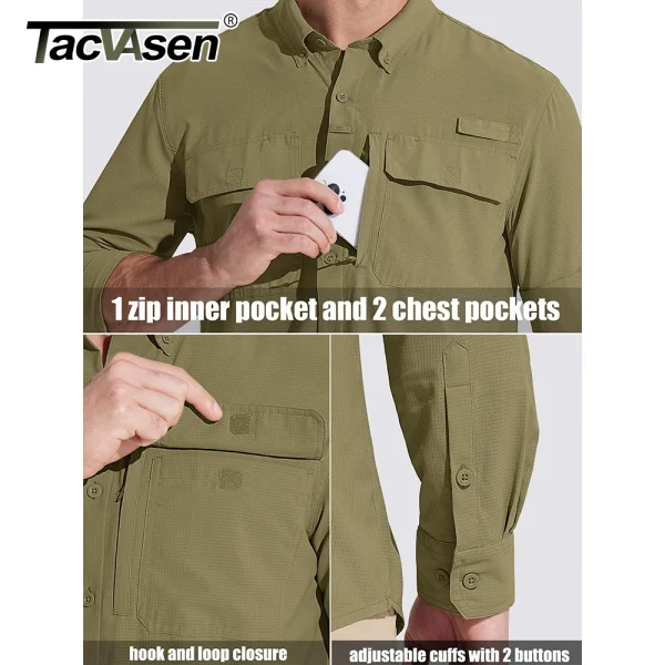 Men's Tactical Long Sleeve UPF Sun Protection Shirt - Image 5
